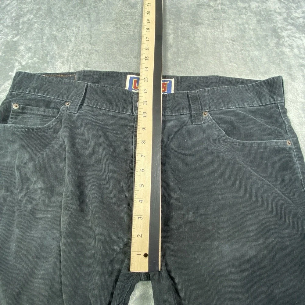 Levi's 549 Corduroy Pants Mens 42x27 Black Low Loose Cords Y2K Heavy Cotton‎
